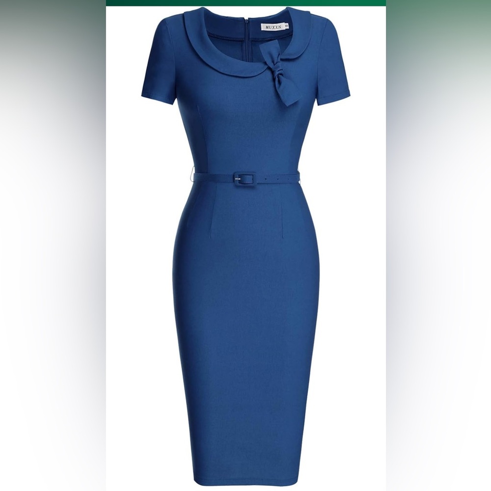 Vintage Style 1940s belted pencil dress